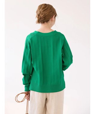 AMERICAN HOLIC 針抜きＶネックニットカーディガン Green