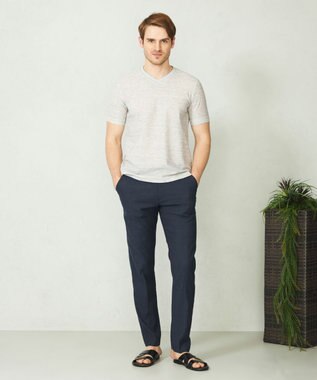 JOSEPH ABBOUD 【吸水速乾/軽量】リネンTOPピケ Tシャツ ライトグレー系