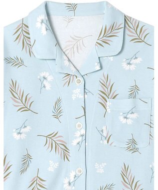 Wing パジャマ 長袖 長ズボン 綿100％ スムース素材 レディース EP5065 ウイング／ワコール サックス