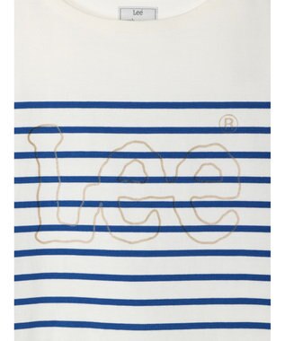 earth music&ecology Ｌｅｅ×ｅ．ｍ．ａ．ｅ　ＢＯＲＤＥＲ　Ｌ／Ｓ　ＴＥＥ Blue