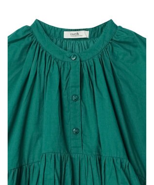 earth music&ecology コットンボイルボリュームブラウス Green