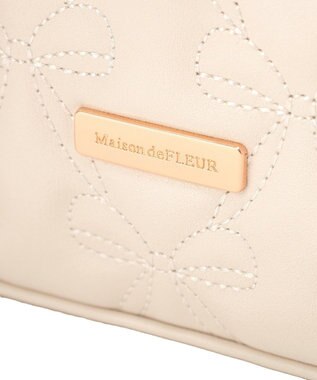 Maison de FLEUR スカーフ付きリボンキルティング2Wayスクエアトート Ivory