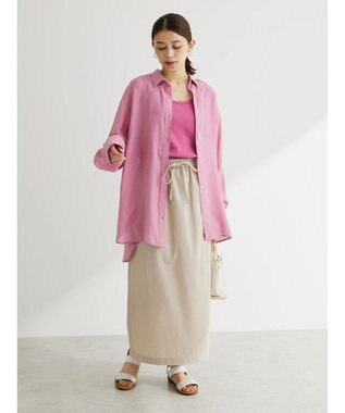 Green Parks レギュラーカラーシアーシャツ Pink