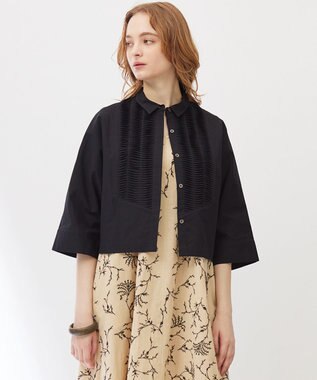 23区 【Indian Factory】コットンポプリン タックディテール シャツ ブラック