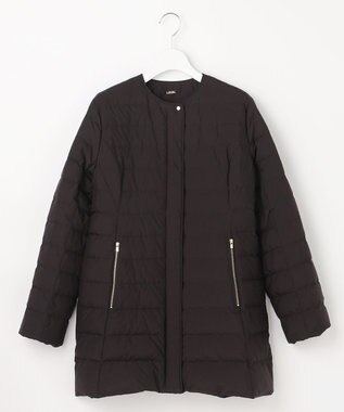 ANY SIS S 【2WAY】ノーカラーミドル ダウン ブラック