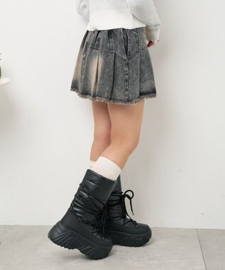 WEGO レースアップパテッドブーツ ブラック