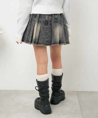 WEGO レースアップパテッドブーツ ブラック