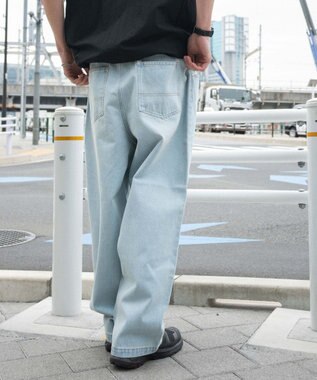 WEGO 【ユニセックス着用ITEM/SMLサイズ展開】ルーズテーパードデニムパンツ デニム淡色