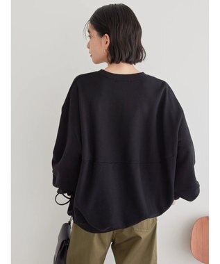 AMERICAN HOLIC ポケット付きバックドレープ裏毛プルオーバー Black