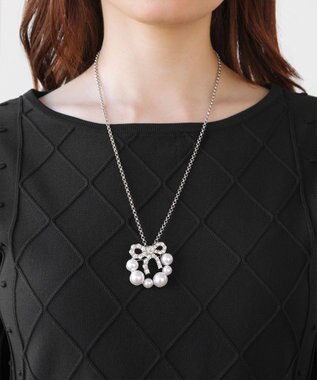 TOCCA 【2WAY】PROMISE PEARL RIBBON BROOCH NECKLACE ブローチ ネックレス シルバー系