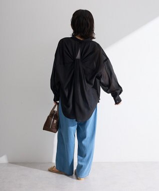 Green Parks バックツイストシアーシャツ Black