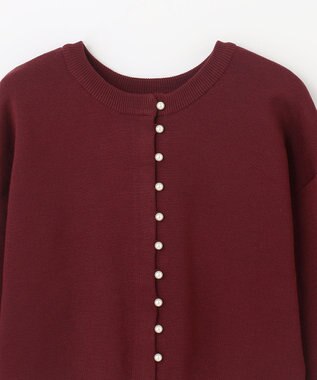 ANY 【前後着用可能/洗濯機可】２WAYパールニットカーディガン ワイン
