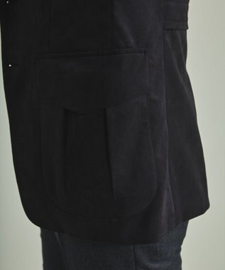 GOTAIRIKU 【イージーケア】ウルトラスエードサファリジャケット ブラック系