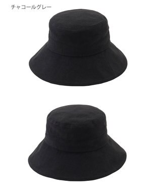 MOONBAT 【帽子】フルラ (FURLA) 広つばハット　同色ロゴ刺繍 サイズ調整 チャコールグレー