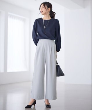 ANY ポコポコバルーン袖ブラウス ネイビー