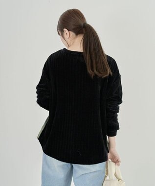 Green Parks ベロアドッキングプルオーバー Black