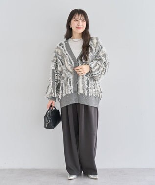 Green Parks ・ＥＬＥＮＣＡＲＥ　ＤＵＥ　フリンジジャカードカーテ Gray