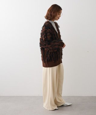 Green Parks ・ＥＬＥＮＣＡＲＥ　ＤＵＥ　フリンジジャカードカーテ Brown