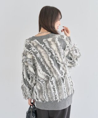 Green Parks ・ＥＬＥＮＣＡＲＥ　ＤＵＥ　フリンジジャカードカーテ Gray