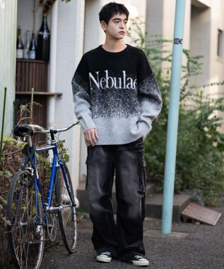 WEGO 【ユニセックス着用ITEM/MLサイズ展開】ファジーグラデーションプルオーバー ブラック