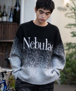 WEGO 【ユニセックス着用ITEM/MLサイズ展開】ファジーグラデーションプルオーバー ブラック