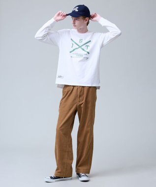 J.PRESS MEN 【NYUZELESS】SKI プリント ロングスリーブ Tシャツ ホワイト系