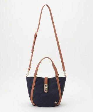 LA BAGAGERIE ひねり金具付きエレガンストート　SSサイズ ネイビー