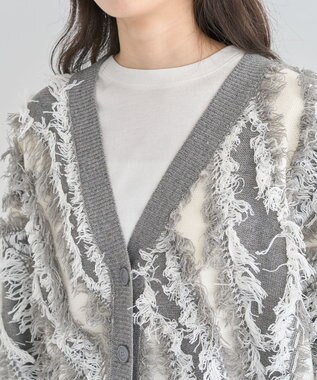 Green Parks ・ＥＬＥＮＣＡＲＥ　ＤＵＥ　フリンジジャカードカーテ Gray