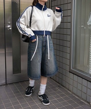 WEGO ロゴプリントトラックジャケット ネイビー