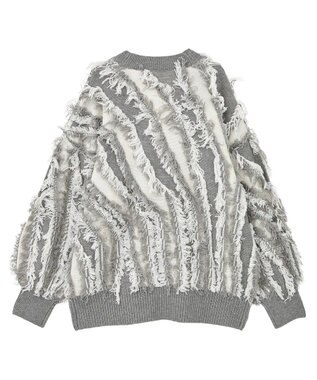 Green Parks ・ＥＬＥＮＣＡＲＥ　ＤＵＥ　フリンジジャカードカーテ Gray