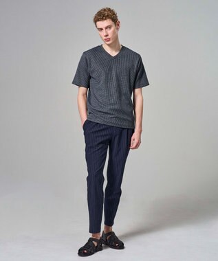 JOSEPH HOMME 【新色追加】メランジクロスジャージー　Vネックカットソー ネイビー系