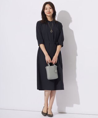 J.PRESS LADIES S 【洗える】RENU ソフトタイプライター ワンピース ネイビー系