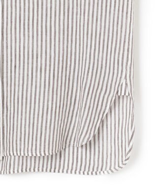 23区 S 【CLASSY. 9月号掲載/WEB限定カラーあり】LIBECO ベーシック シャツ ダークブラウンストライプ