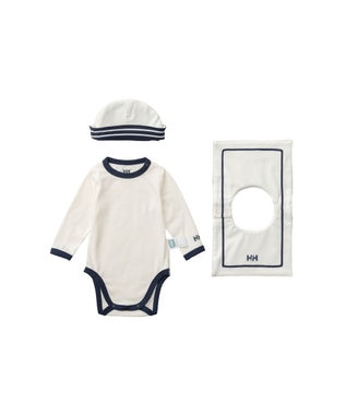 HELLY HANSEN 【べビー】マイファーストHH ロングスリーブマリンロンパースセット アイボリー