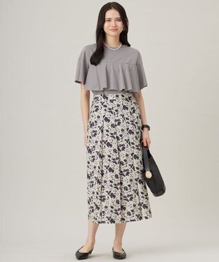 自由区 【接触冷感・UVカット・吸水速乾・抗菌防臭・洗える】ハイツイストポンチフレアディティール カットソー モスグレー