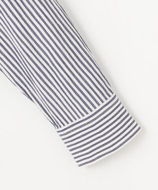 JOSEPH ABBOUD 【イージーケア・JAPANファブリック】ブロックストライプ シャツ ネイビー系1