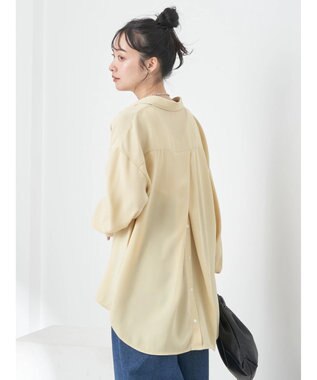 earth music&ecology バックボタンチュニック Yellow