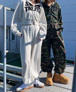 WEGO ロゴZIPショートパーカー 杢グレー