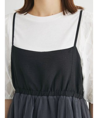 Green Parks ２ＷＡＹラメチュールキャミワンピース Black