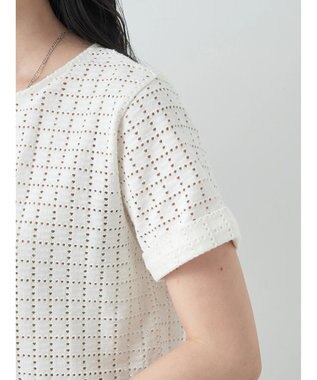 earth music&ecology ジャガードレースプルオーバー Ivory