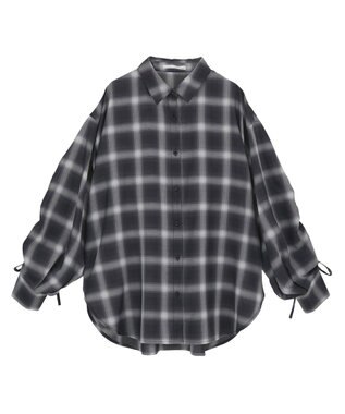 Green Parks ・ＥＬＥＮＣＡＲＥ　ＤＵＥ　チェックギャザーシャツ Black