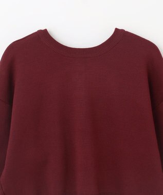 ANY L 【前後着用可能/洗濯機可】２WAYパールニットカーディガン ワイン