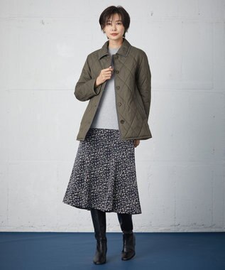 J.PRESS LADIES L 【抗菌防臭】コンパクトタフタプレミアム撥水 ショート アウター カーキ系