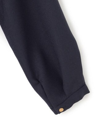 23区 L 【洗える】ウールミックスジョーゼット ワンピース ネイビー系