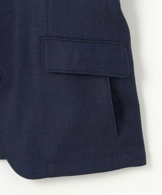 JOSEPH ABBOUD 【清涼/軽量/ストレッチ/ソフト】プリントレノクロス コンバーチブル ジャケット ネイビー系