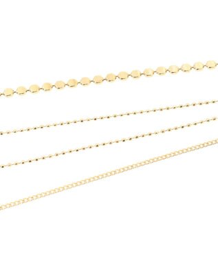 Green Parks ｅｖｅｒｙｗａｌｋ．２本セットクラフト調コインネックレス Gold