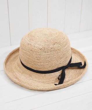 石田製帽  ラフィア糸入りかぎ編み ソフトハットセーラ ナチュラル