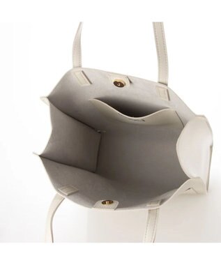 UNBILLION cachecache WEB限定シンセティックレザーフロントポケットトート ライトグレー