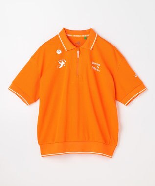 PW CIRCULUS 【WOMEN】ミニワッフル鹿の子ポロ ゴルフウェア レディース オレンジ系