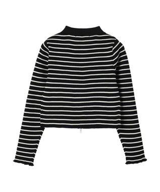 Green Parks ・ＥＬＥＮＣＡＲＥ　ＤＵＥ　Ｗ　ＺＩＰ　ボーダーカーデ Black